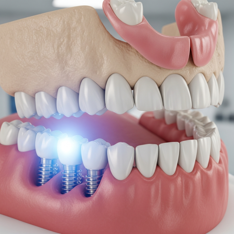 Illustration of Implanturi bazale: Avantajele reale și superioare față de protezele mobile