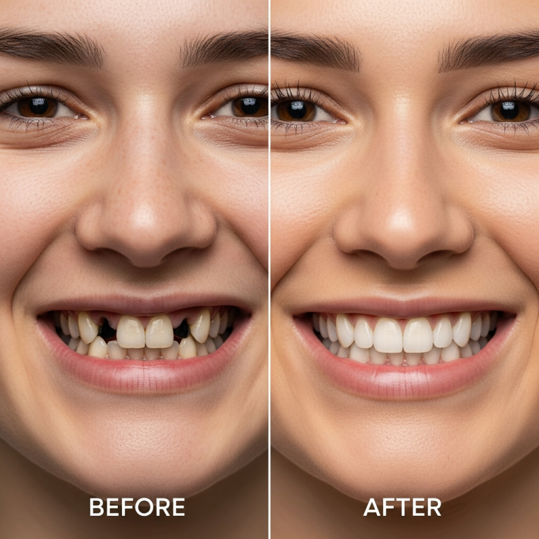 Illustration of Implanturi bazale: Transformări Stunning ale Zâmbetului în Cazuri Inainte/După