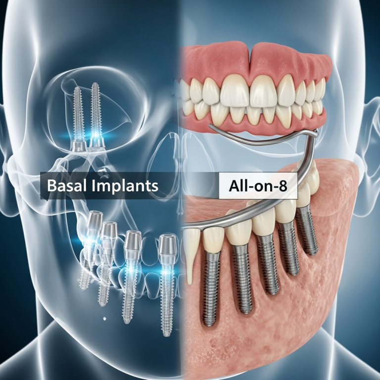 Illustration of Implanturi bazale vs All-on-8: Ghidul Definitiv pentru Alegerea Potrivită