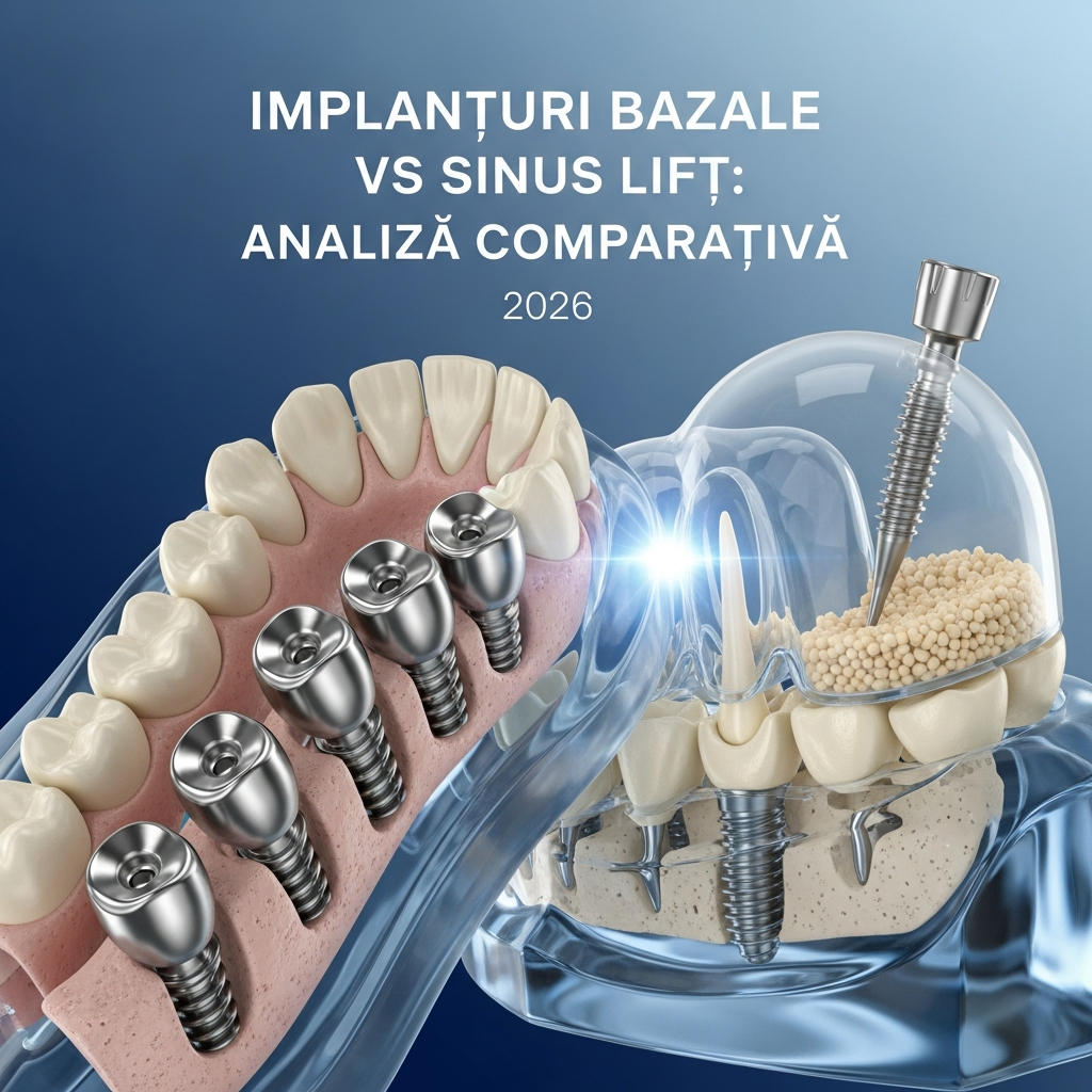 Illustration of Implanturi Bazale vs Sinus Lift: Analiză Comparativă 2026