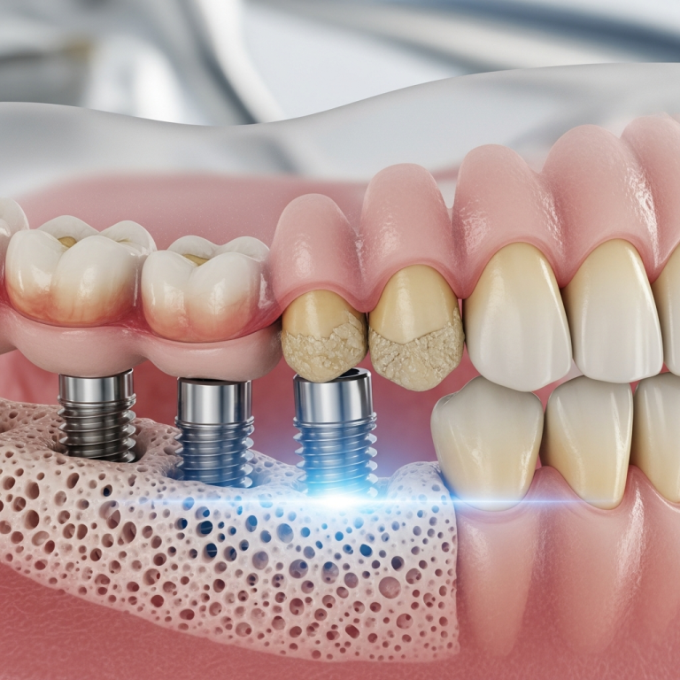 Illustration of Implanturi bicorticale: Soluția Eficientă pentru Parodontită Avansată