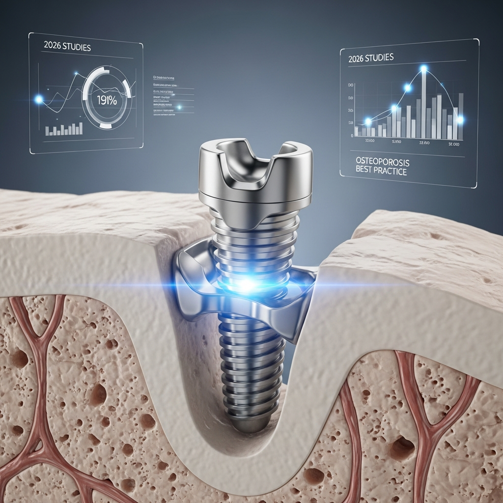 Illustration of Implanturi bicorticale: Studiile 2026 Revelă Avantajele Best Practice pentru Osteoporoză