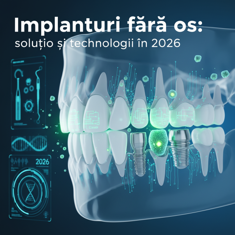 Illustration of Implanturi fără os: soluții și tehnologii în 2026